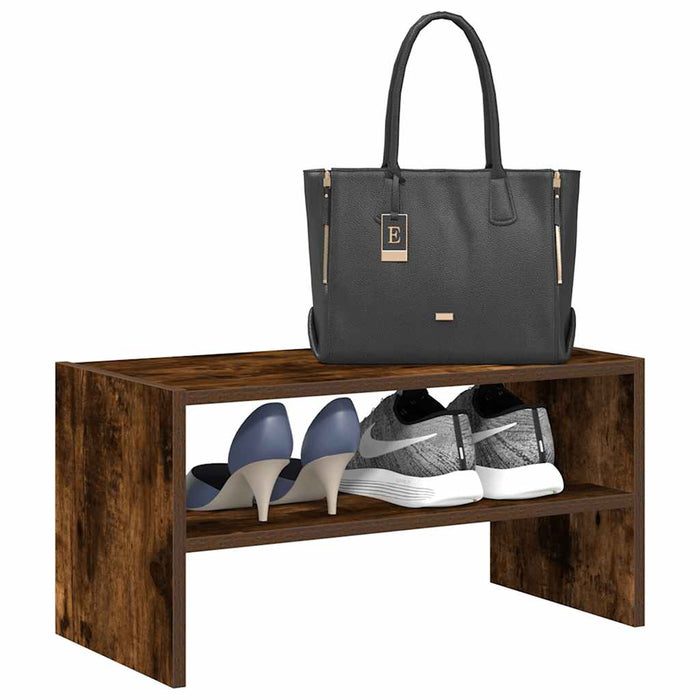 vidaXL Shoe Rack Stackable Smoked Oak 60x30x30.5 cm