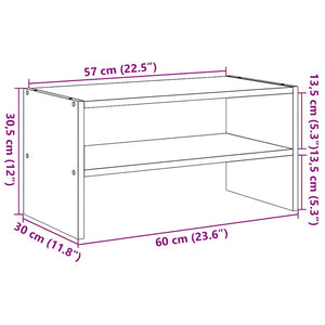 vidaXL Shoe Rack Stackable Grey Sonoma 60x30x30.5 cm