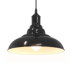 vidaXL Pendant Lamp Height Adjustable E27 Gloss Black Ø 31 cm Metal