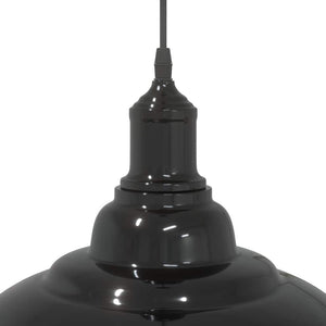 vidaXL Pendant Lamp Height Adjustable E27 Gloss Black Ø 31 cm Metal