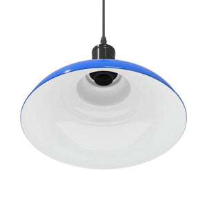 vidaXL Pendant Lamp Height Adjustable E27 Gloss Dark Blue Ø 31 cm Metal