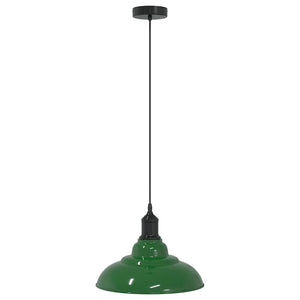 vidaXL Pendant Lamp Height Adjustable E27 Gloss Green Ø 31 cm Metal