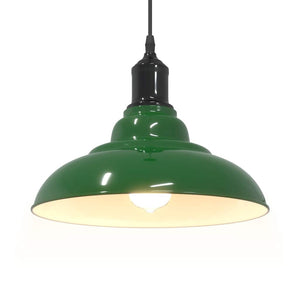 vidaXL Pendant Lamp Height Adjustable E27 Gloss Green Ø 31 cm Metal