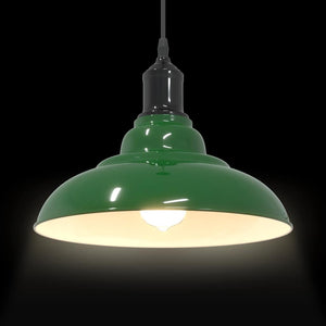 vidaXL Pendant Lamp Height Adjustable E27 Gloss Green Ø 31 cm Metal