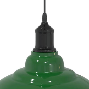 vidaXL Pendant Lamp Height Adjustable E27 Gloss Green Ø 31 cm Metal