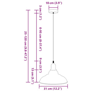 vidaXL Pendant Lamp Height Adjustable E27 Gloss Green Ø 31 cm Metal