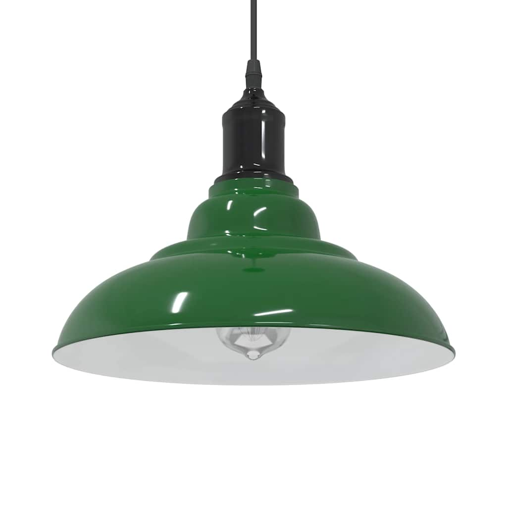 vidaXL Pendant Lamp Height Adjustable E27 Gloss Green Ø 31 cm Metal