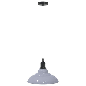 vidaXL Pendant Lamp Height Adjustable E27 Gloss Grey Ø 31 cm Metal