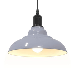 vidaXL Pendant Lamp Height Adjustable E27 Gloss Grey Ø 31 cm Metal