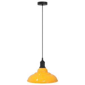 vidaXL Pendant Lamp Height Adjustable E27 Gloss Yellow Ø 31 cm Metal