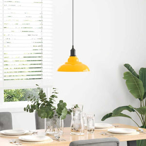 vidaXL Pendant Lamp Height Adjustable E27 Gloss Yellow Ø 31 cm Metal