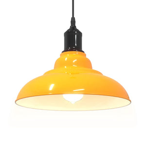 vidaXL Pendant Lamp Height Adjustable E27 Gloss Yellow Ø 31 cm Metal