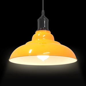 vidaXL Pendant Lamp Height Adjustable E27 Gloss Yellow Ø 31 cm Metal