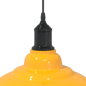 vidaXL Pendant Lamp Height Adjustable E27 Gloss Yellow Ø 31 cm Metal