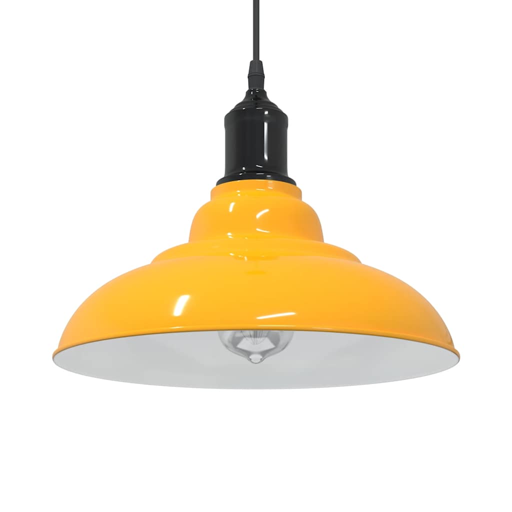 vidaXL Pendant Lamp Height Adjustable E27 Gloss Yellow Ø 31 cm Metal