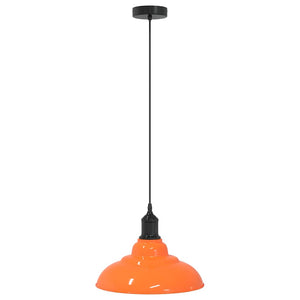 vidaXL Pendant Lamp Height Adjustable E27 Gloss Orange Ø 31 cm Metal