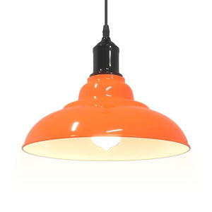 vidaXL Pendant Lamp Height Adjustable E27 Gloss Orange Ø 31 cm Metal