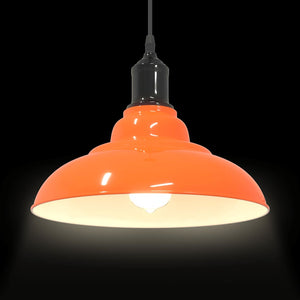 vidaXL Pendant Lamp Height Adjustable E27 Gloss Orange Ø 31 cm Metal