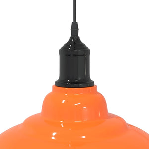 vidaXL Pendant Lamp Height Adjustable E27 Gloss Orange Ø 31 cm Metal