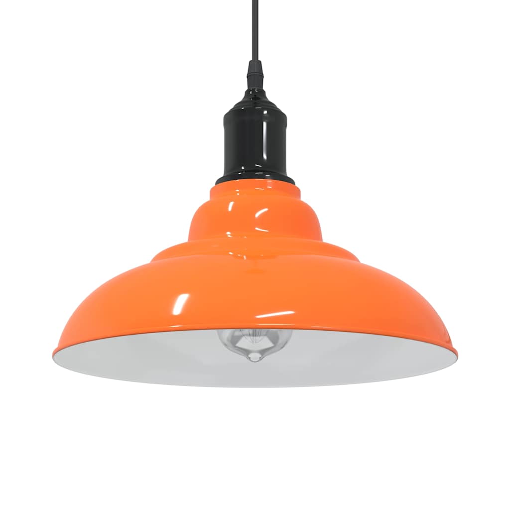 vidaXL Pendant Lamp Height Adjustable E27 Gloss Orange Ø 31 cm Metal