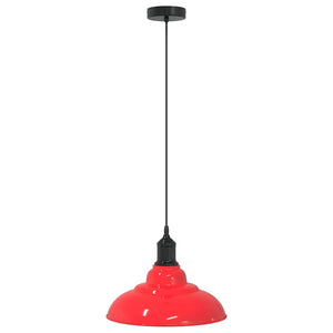 vidaXL Pendant Lamp Height Adjustable E27 Gloss Red Ø 31 cm Metal