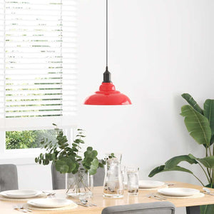 vidaXL Pendant Lamp Height Adjustable E27 Gloss Red Ø 31 cm Metal