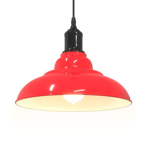 vidaXL Pendant Lamp Height Adjustable E27 Gloss Red Ø 31 cm Metal