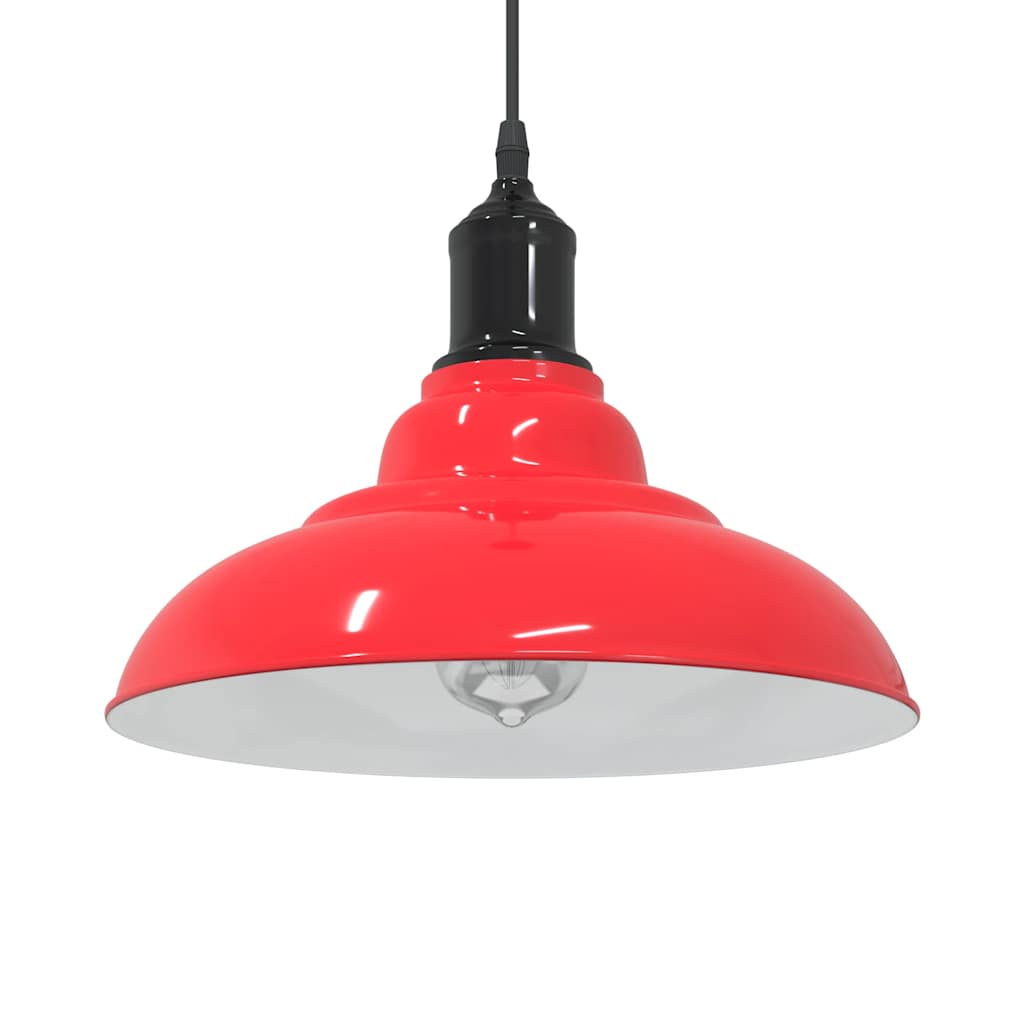 vidaXL Pendant Lamp Height Adjustable E27 Gloss Red Ø 31 cm Metal