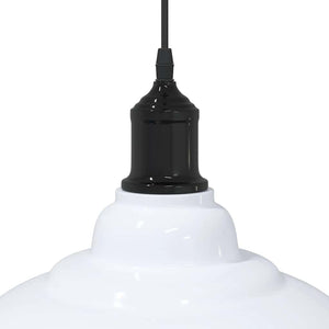 vidaXL Pendant Lamp Height Adjustable E27 Gloss White Ø 31 cm Metal