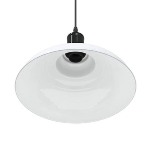 vidaXL Pendant Lamp Height Adjustable E27 Gloss White Ø 31 cm Metal