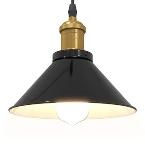 vidaXL Pendant Lamp Height Adjustable E27 Gloss Black Ø 22 cm Metal