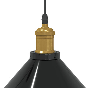 vidaXL Pendant Lamp Height Adjustable E27 Gloss Black Ø 22 cm Metal