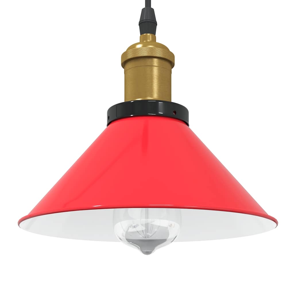 vidaXL Pendant Lamp Height Adjustable E27 Gloss Red Ø 22 cm Metal