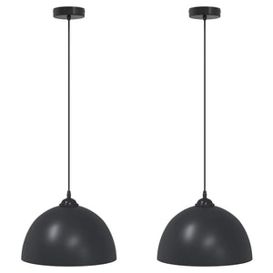 vidaXL Pendant Lamps 2 pcs Height Adjustable E27 Black Ø 30 cm Metal