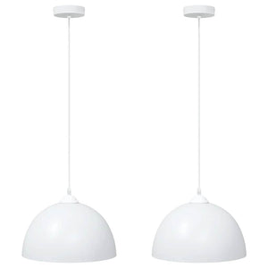 vidaXL Pendant Lamps 2 pcs Height Adjustable E27 White Ø 30 cm Metal