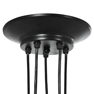 vidaXL Pendant Lamp with 5 Lamp Holders E27 Black Metal