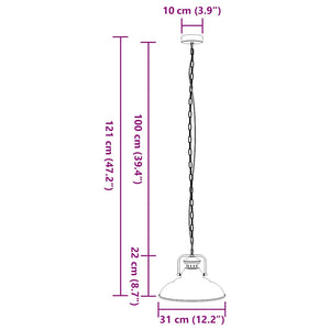 vidaXL Pendant Lamp E27 Black Ø 31 cm Iron