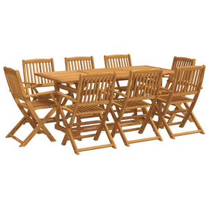 vidaXL 9 Piece Garden Dining Set 180x90x75 cm Solid Wood Acacia