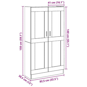 vidaXL Highboard Old Wood 82.5x30.5x150 cm Engineered Wood