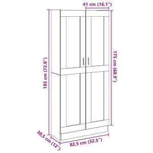 vidaXL Highboard Old Wood 82.5x30.5x185 cm Engineered Wood