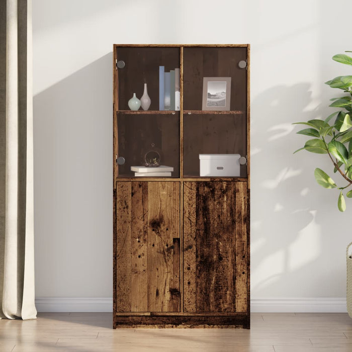 vidaXL Highboard with Doors Old Wood 68x37x142 cm Engineered Wood