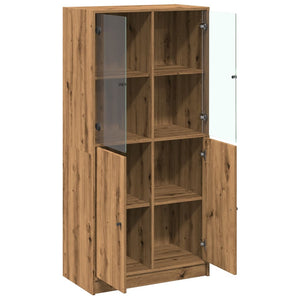 vidaXL Highboard with Doors Artisian Oak 68x37x142 cm Engineered Wood