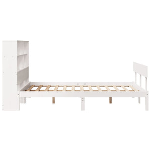 vidaXL Bookcase Bed without Mattress White 135x190 cm Solid Wood Pine