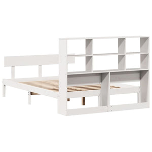 vidaXL Bookcase Bed without Mattress White 135x190 cm Solid Wood Pine