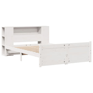 vidaXL Bookcase Bed without Mattress White 160x200cm Solid Wood Pine