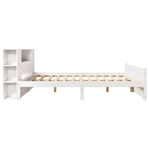 vidaXL Bookcase Bed without Mattress White 160x200cm Solid Wood Pine