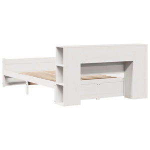 vidaXL Bookcase Bed without Mattress White 160x200cm Solid Wood Pine