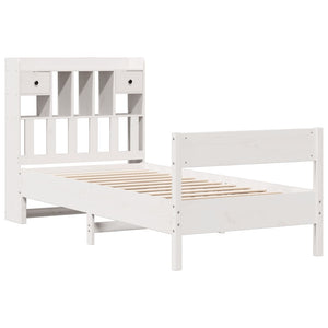 vidaXL Bookcase Bed without Mattress White 100x200 cm Solid Wood Pine