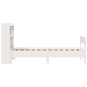 vidaXL Bookcase Bed without Mattress White 100x200 cm Solid Wood Pine