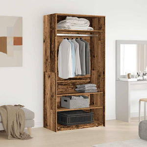 vidaXL Wardrobe Old Wood 100x50x200 cm Engineered Wood